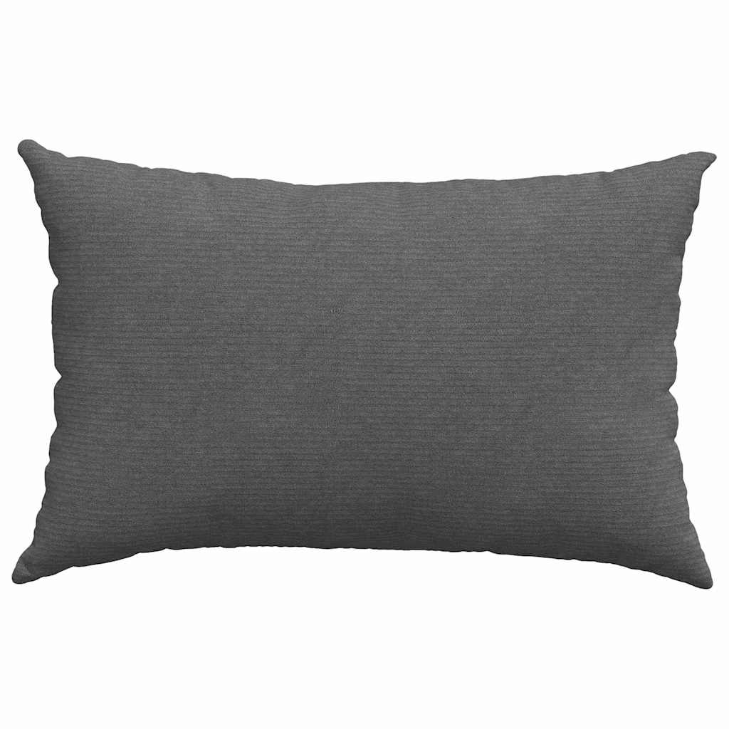 Sofa Pillows 2 pcs Dark Grey 60 x 40 cm Corduroy Fabric